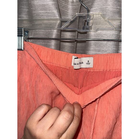 Abercrombie & Fitch Crinkle Linen Pants in‎ Orange Size small - Picture 3 of 4
